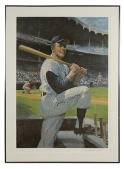 Mickey Mantle Signed and Framed Large Lithograph